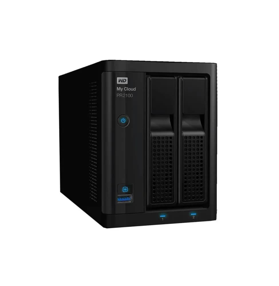 WDBBCL0000NBK - Western Digital My Cloud Pro Series PR2100 2-bays 0TB HDD 2-bay Gigabit Ethernet RAID 0/1 JBOD NAS Storage System