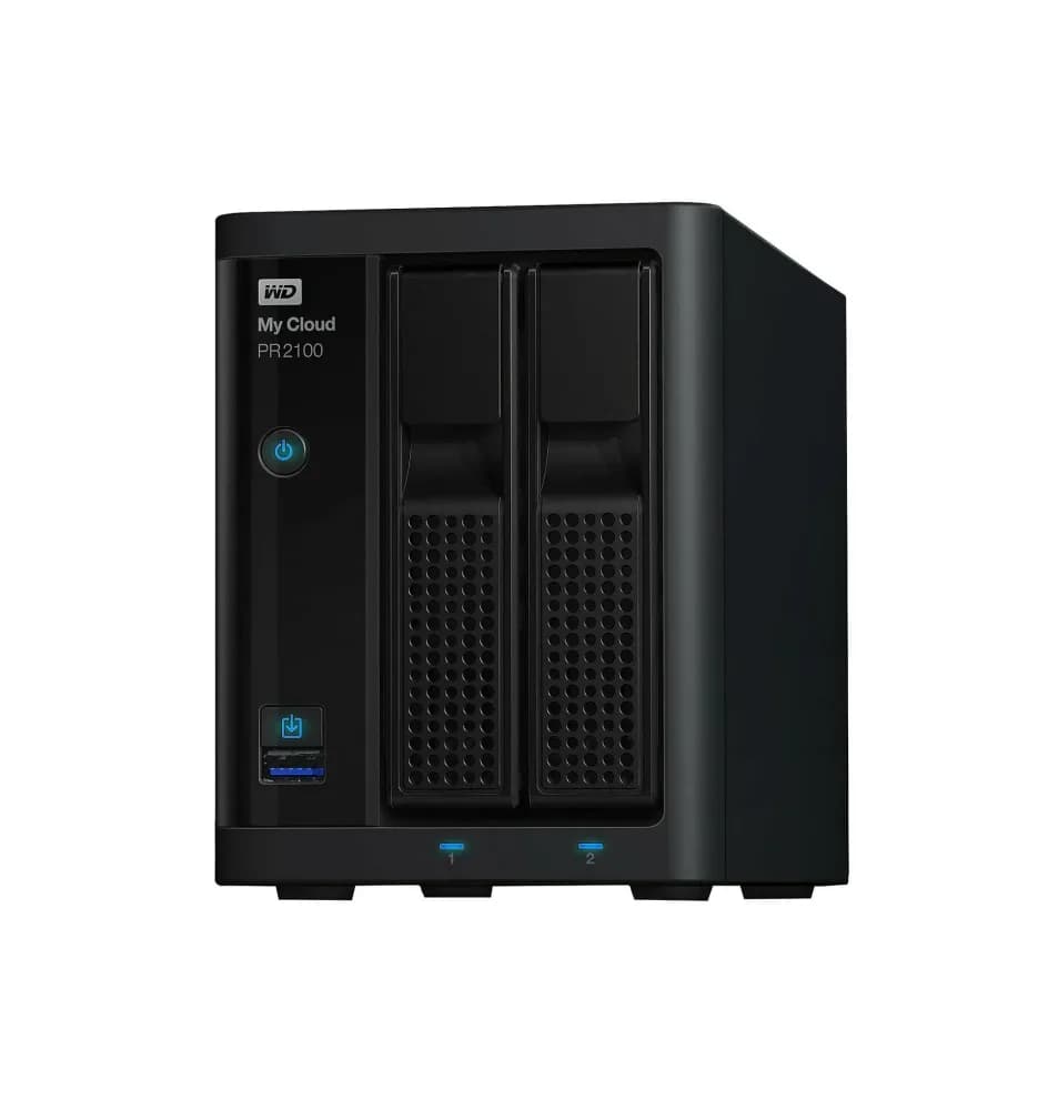 WDBBCL0080JBK-NESN - Western Digital My Cloud Pro Series PR2100 2-Bays 8TB (2 x 4TB) HDD 2-Bay Gigabit Ethernet RAID 0/1 JBOD Desktop NAS Storage System