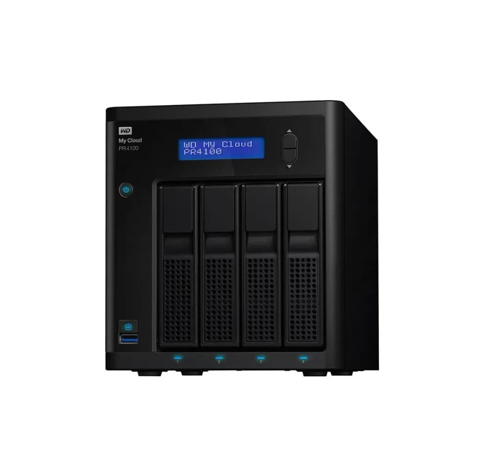 WDBNFA0240KBK-NESN - Western Digital My Cloud Pro Series PR4100 4-Bays 24TB (4 x 6TB) HDD Gigabit Ethernet RAID 0/1/5/10 JBOD NAS Storage System
