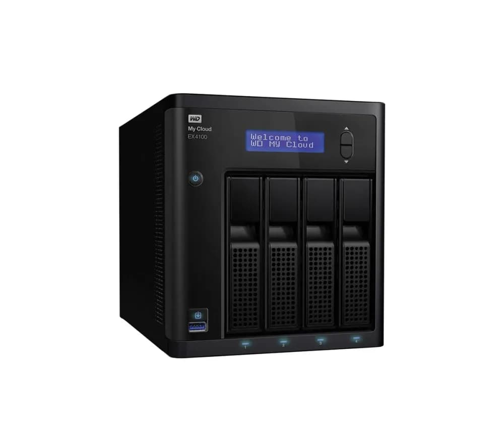 WDBWZE0240KBK-NESN - Western Digital My Cloud Expert EX4100 4-Bays 24TB (4 x 6TB) HDD Gigabit Ethernet iSCSI RAID 0/1/5/10 JBOD Business NAS Storage System