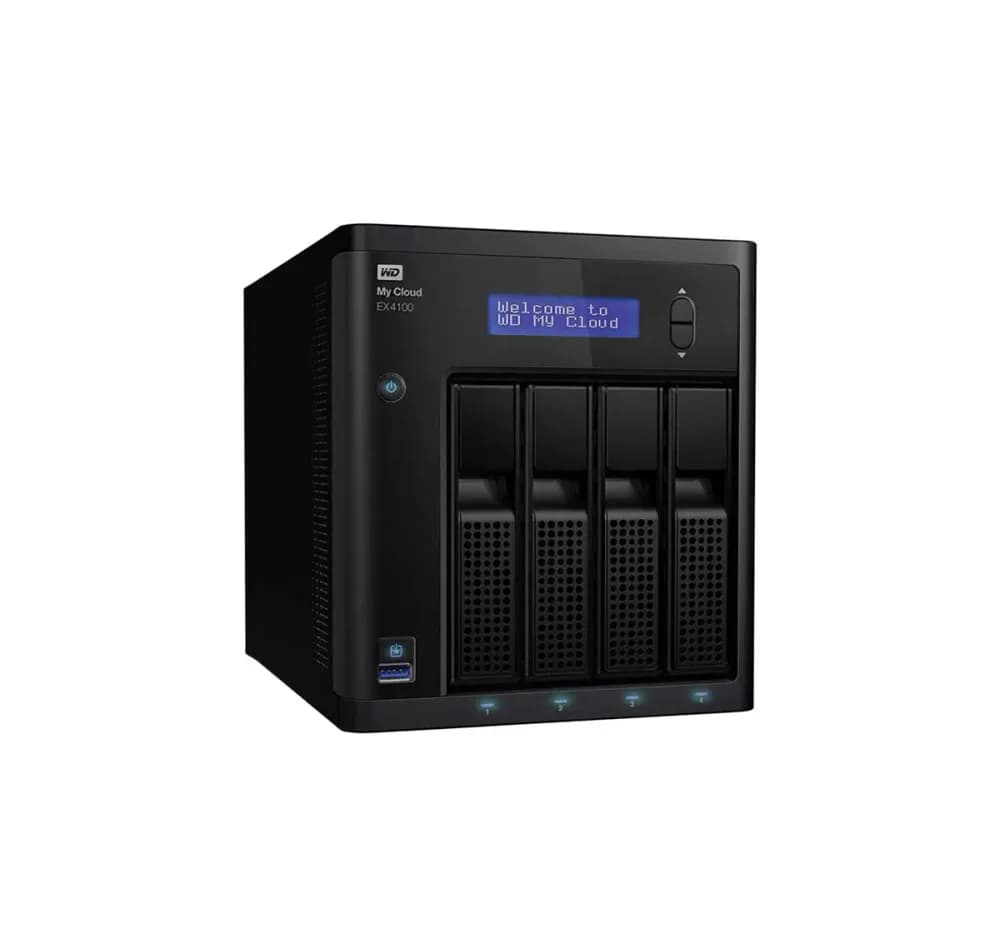 WDBWZE0320KBK-NESN - Western Digital My Cloud Expert EX4100 4-Bays 32TB (4 x 8TB) HDD Gigabit Ethernet iSCSI RAID 0/1/5/10 JBOD Business NAS Storage System