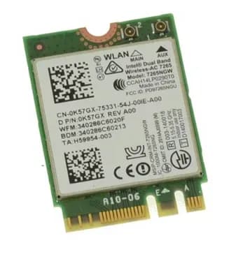 K57GX - Dell Wireless-AC 7265 Dual Band WLAN WiFi 802.11 Wireless Card