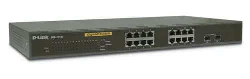 DGS-1216T - D-Link 16 x Ports RJ-45 1GBase-T + 2 x Ports Combo RJ-45/SFP Layer2 Managed 1U Rack-Mountable Gigabit Ethernet Web Smart Network Switch
