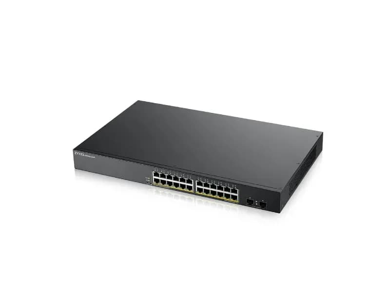 GS1900-24HPv2 - ZyXEL 24 x Ports 10/100/1000Base-T PoE + 2 x SFP Ports Layer 2 Managed 1U Rack-mountable Smart Switch