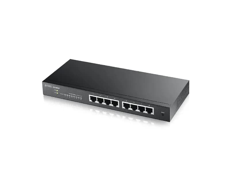 GS1900-8 - ZyXEL 8 x Ports 10/100/1000Base-T Layer 2 Managed 1U Rack-mountable Smart Switch