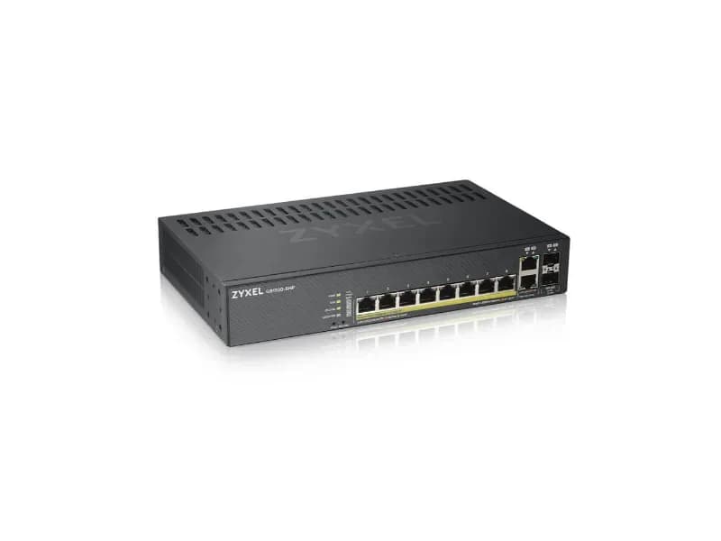 GS1920-8HPv2 - ZyXEL GS1920-8HPv2 8 x Ports PoE+ 10/100/1000Base-T + 2 x combo Gigabit SFP Ports Layer2 Managed 1U Rack-mountable Smart Switch