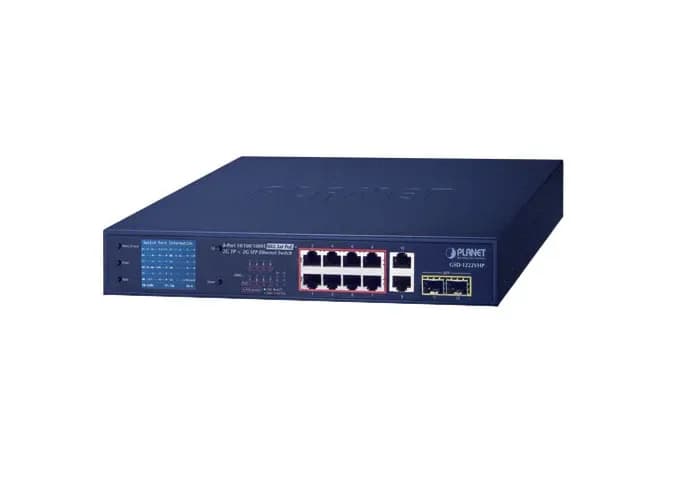 GSD-1222VHP - Planet 8x Ports PoE+ 10/100/1000Base-T Switch