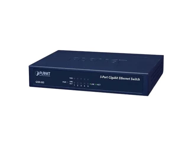 GSD-503 - Planet 5 x Ports 10/100/1000Base-T Gigabit Ethernet Switch