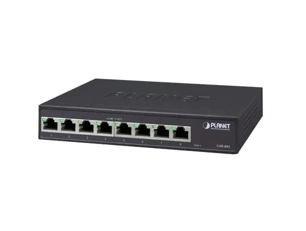 GSD-805 - Planet 8 x Ports 10/100/1000Base-T Wall-Mountable Gigabit Ethernet Switch