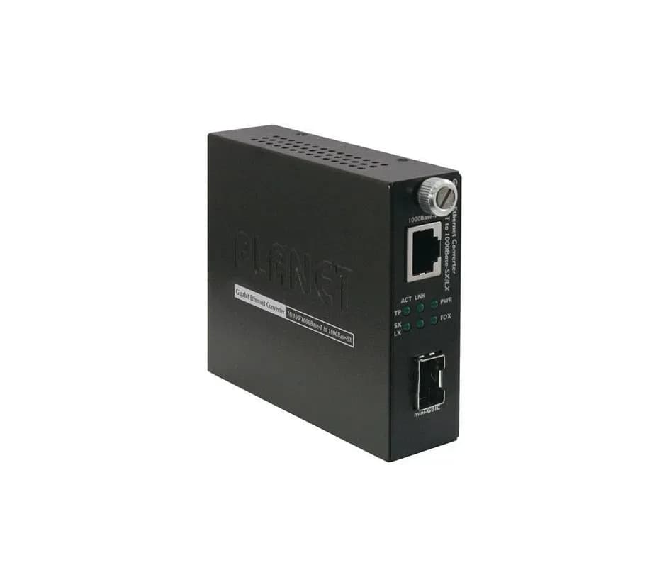 GST-805A - Planet 10/100/1000Base-T to 1000Base-LX/SX(mini-GBIC, SFP) Smart Media Converter LC Connector distance depends on SFP Module