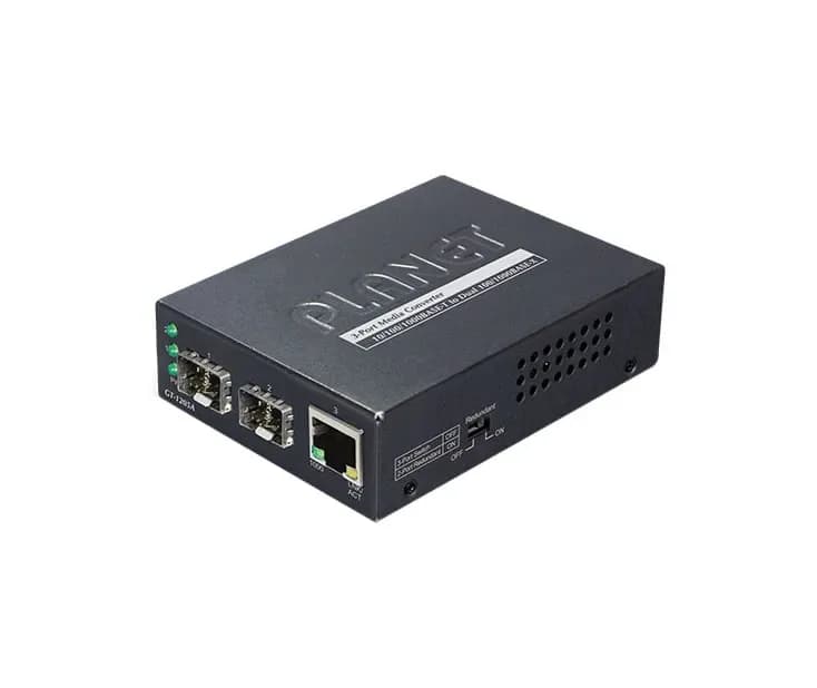 GT-1205A - Planet 1 x Port 10/100/1000Base-T + 2 x Ports 1000Base-FX LC Connector SFP Network Switch media Converter
