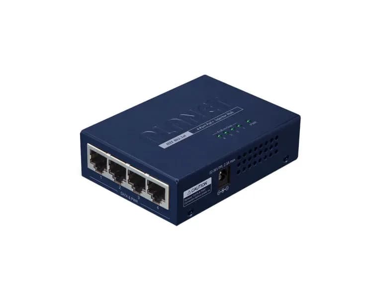 HPOE-460 - Planet Industrial 4 x Port 802.3at 30W High Power over Ethernet Injector Hub