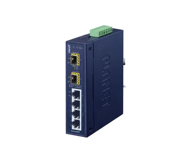 IGS-620TF - Planet 4 x Ports 10/100/1000Base-T + 2 x Ports SFP 2.5Gb/s Rail-Mountable Gigabit Ethernet Switch