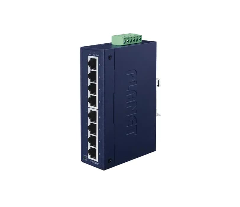 ISW-801T - Planet 8 x Ports 10/100Base-TX Rail-Mountable Industrial Fast Ethernet Switch