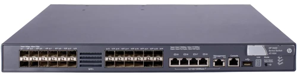 JC102BR - HP A5820-24XG-SFP+ 24-SFP+ Port 10GBase-X 4-RJ45 Port Switch