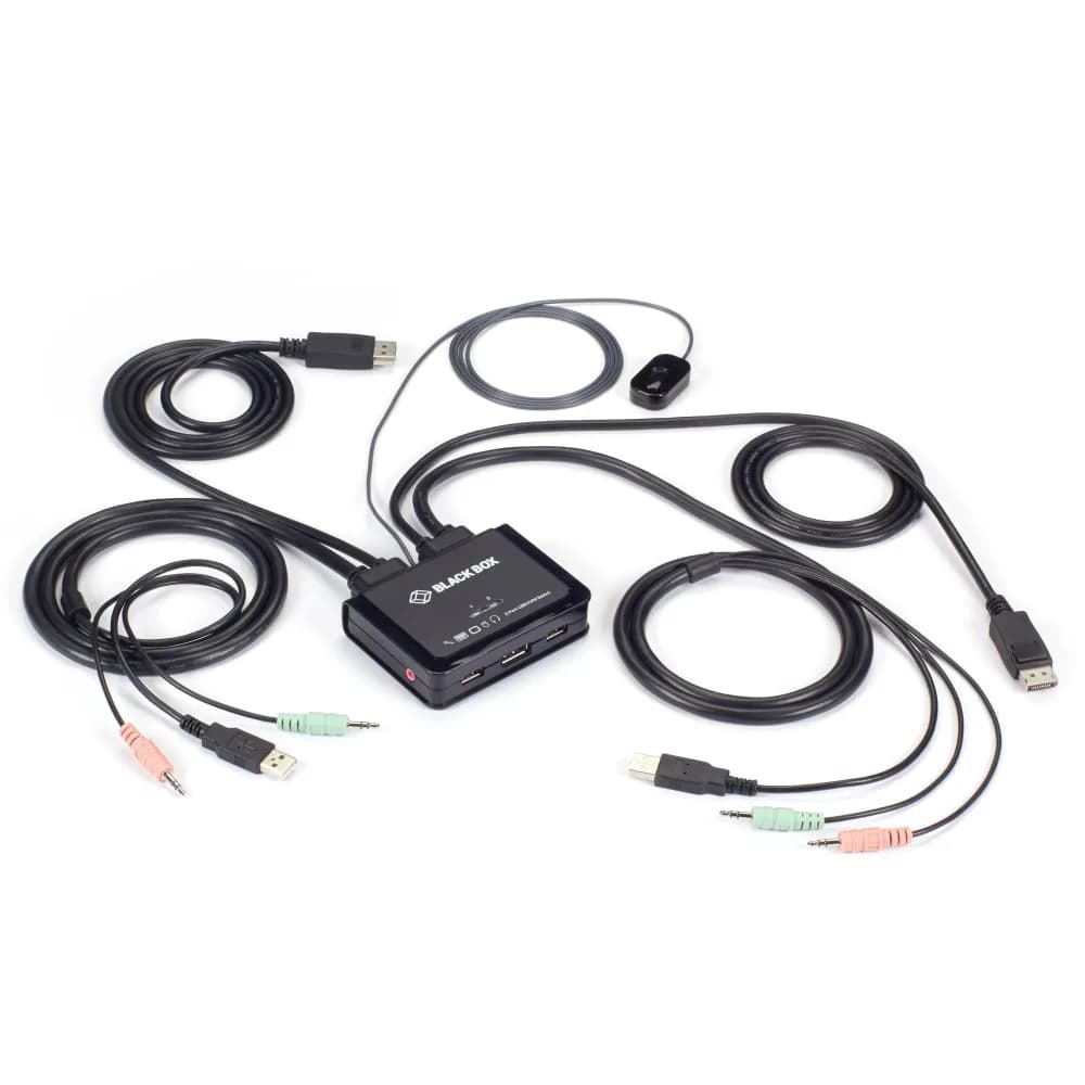 KV62-CBL - Black Box 2 x Ports 4K60 DisplayPort Cable KVM Switch