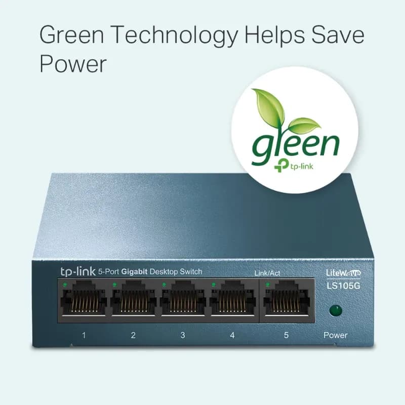 LS105G - TP-Link LiteWave 5-Port 10/100/1000Mbps Desktop Network Switch