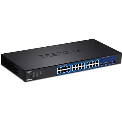 TEG-30284 - TRENDnet 24 x RJ-45 Ports PoE+ 10/100/1000Base-T + 4 x 10GE SFP+ Ports Layer 2 Managed Rack-mountable Fast Ethernet Network Switch
