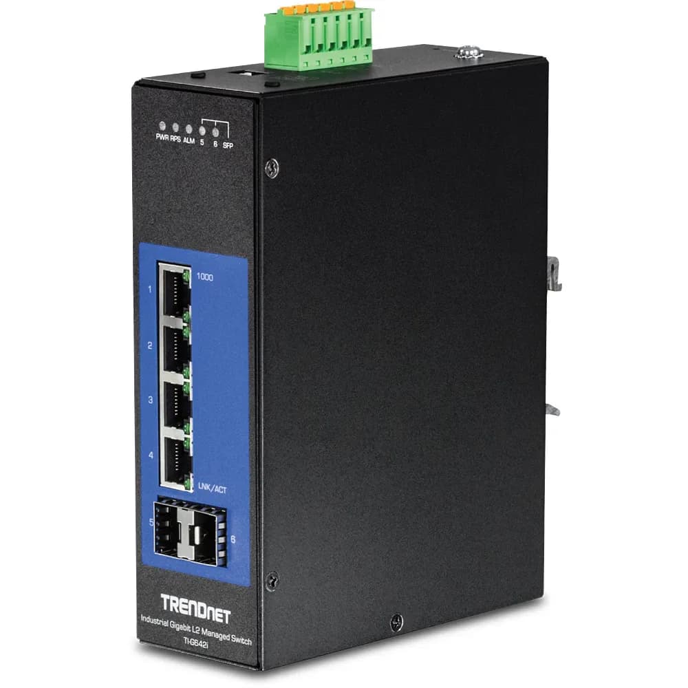 TI-G642i - TRENDnet TI-G642i - TRENDnet 6-Port Industrial Gigabit L2 Managed DIN-Rail Switch