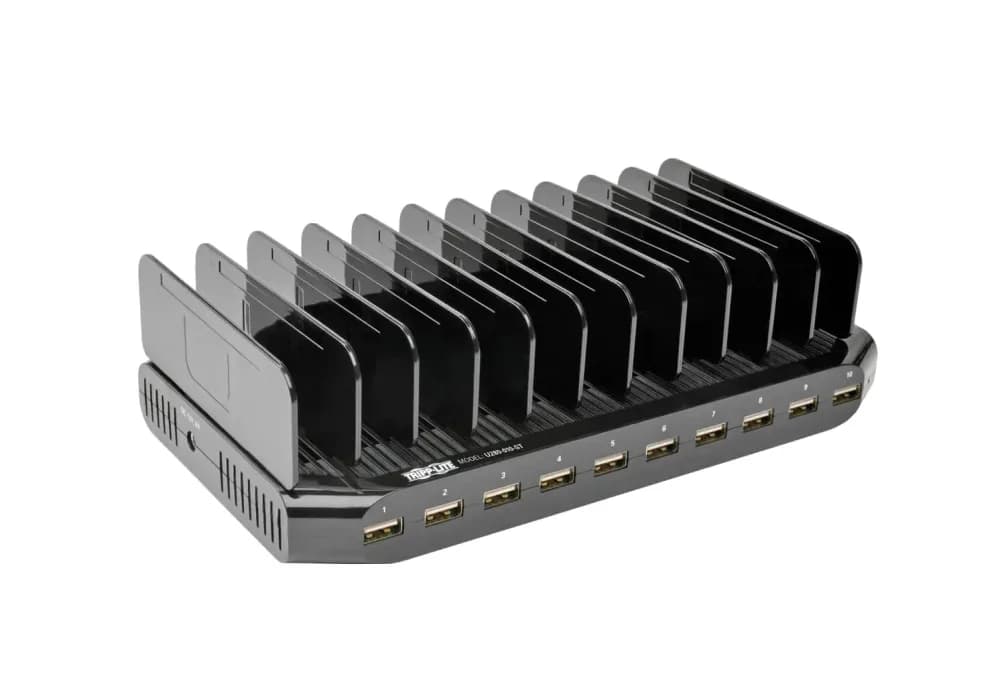 U280-010-ST - Tripp Lite 96-Watts 12V 8A 10-Ports USB Charging Station