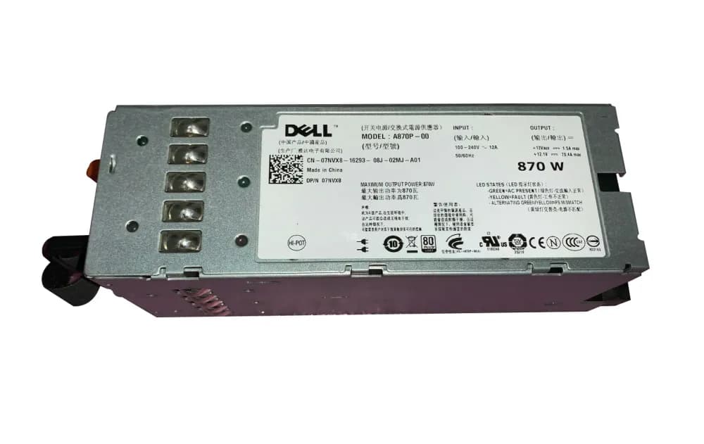 7NVX8 - Dell 870-Watts 100-240V Power Supply For PowerEdge R710