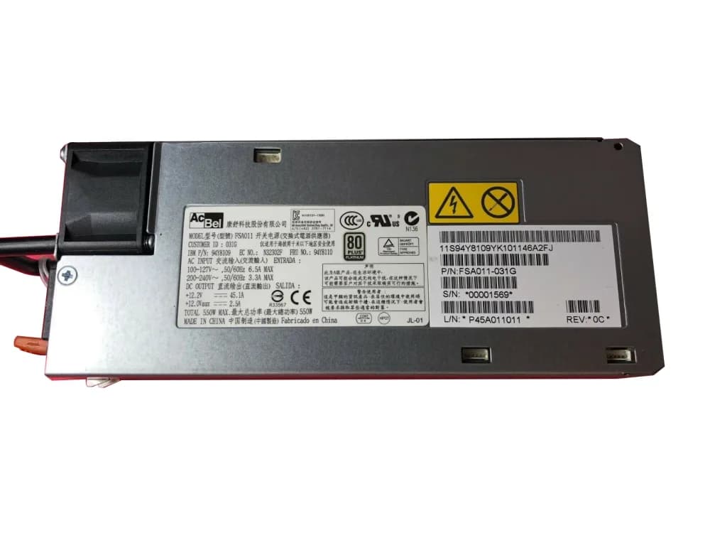 94Y8109 - IBM 550-Watts 200-240V 3.3A High Efficiency Power Supply