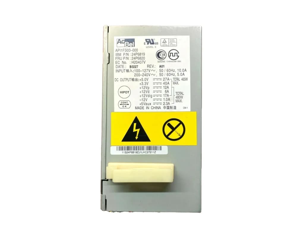 API1FS03-000 - AcBel 480-Watts 200-240V Power Supply