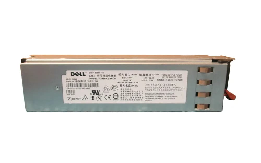 JX399 - Dell 750-Watts 100-240V Redundant Power Supply
