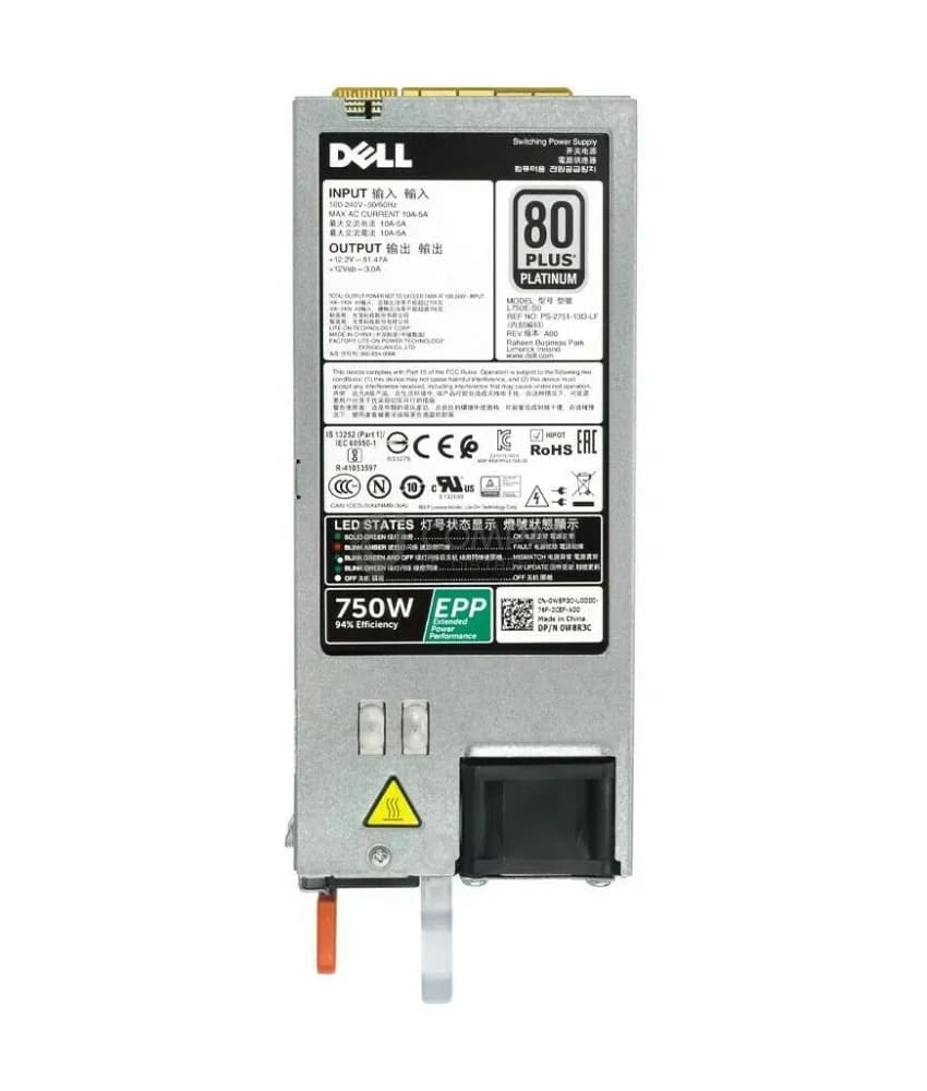W8R3C - Dell 750-Watts Platinum Power Supply For PowerEdge T430