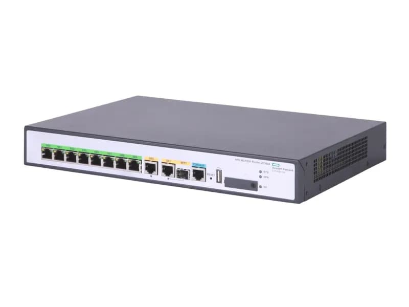 JH300A - HPE FlexNetwork MSR958 8 x LAN Ports 10/100/1000Base-T RJ-45 + 1 x WAN Port 10/100/1000Base-T RJ-45 + 1 x SFP Combo Port Rack-mountable Router