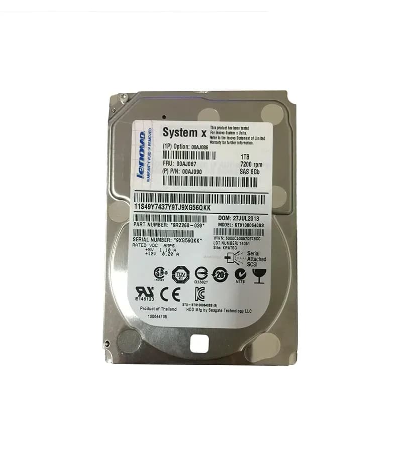 00AJ090 - Lenovo 1TB SAS 7200RPM 2.5-Inch Hard Drive
