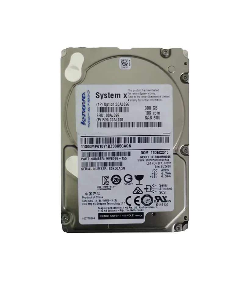 00AJ100 - IBM 300GB 10000RPM SAS 6Gb/s 2.5-Inch Hard Drive