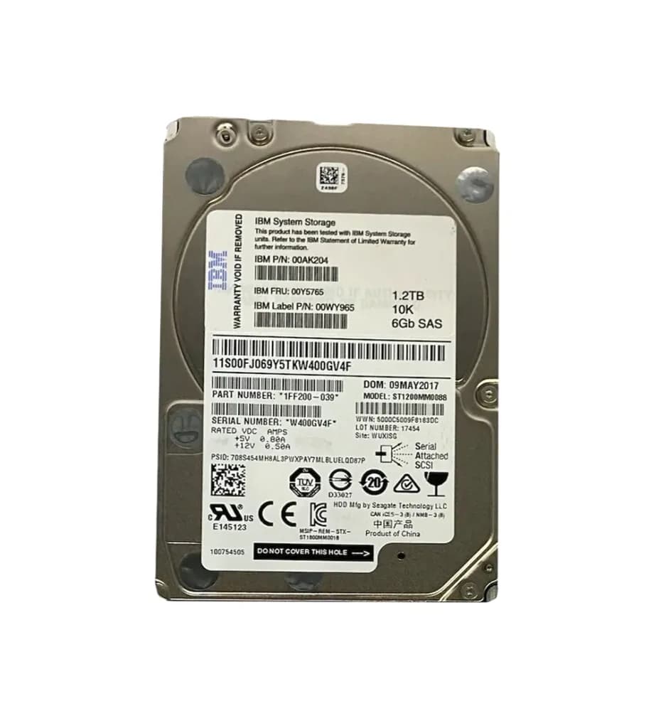 00AK204 - IBM 1.2TB 10000RPM SAS 6Gb/s 2.5-Inch Hard Drive