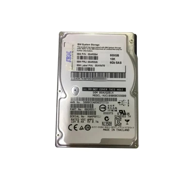 00AR325 - IBM 600GB 10000RPM SAS 6Gb/s 64MB Cache 2.5-in HDD