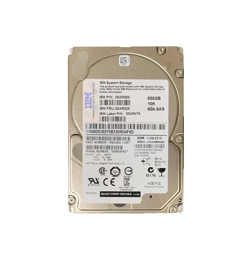 00AR394 - IBM 600GB 10000RPM SAS 6Gb/s 64MB Cache 2.5-in HDD