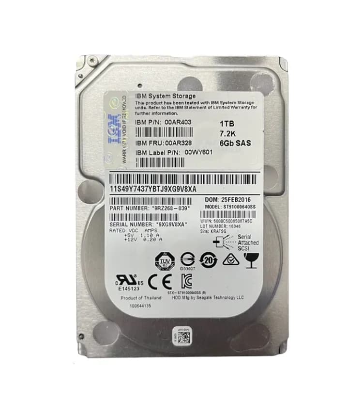 00AR403 - IBM 1TB 10000RPM SAS 6Gb/s 2.5-Inch Hard Drive