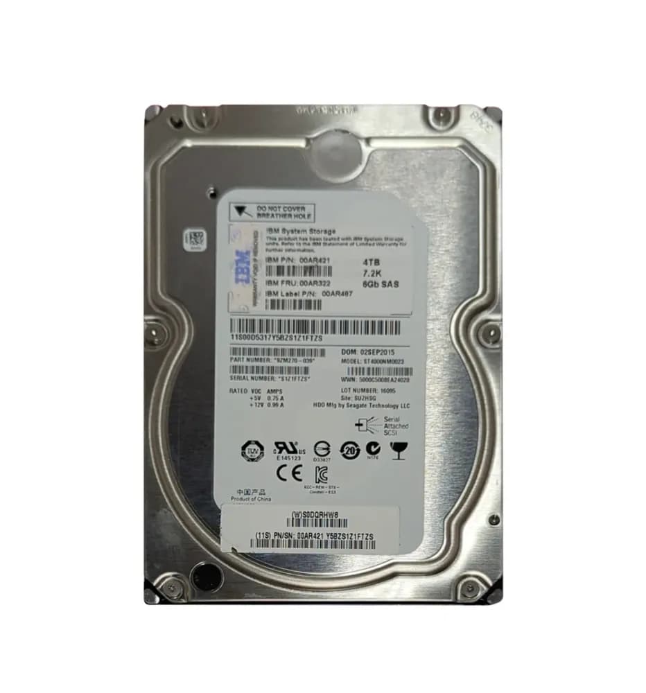 00AR421 - IBM 4TB 7200RPM SAS 6Gb/s 3.5-in Hard Drive