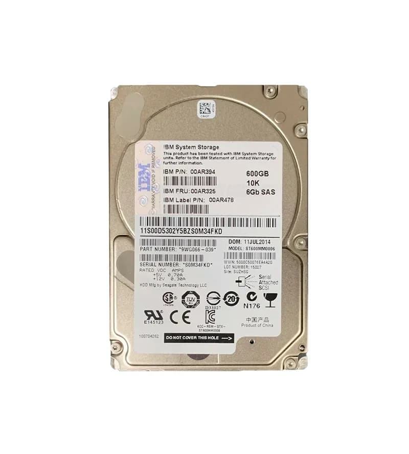 00AR478 - IBM 600GB 10000RPM SAS 6Gb/s 64MB Cache 2.5-in HDD
