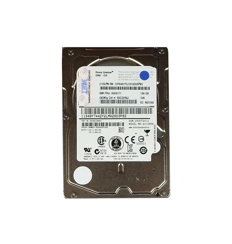 00E6171 - IBM 139GB 15000RPM SAS 6Gb/s SFF 2.5-Inch Hard Drive