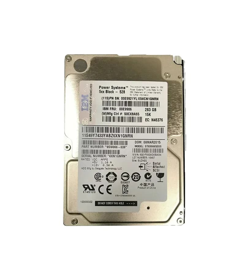 00E9906 - IBM 283GB 15000RPM SAS 6Gb/s 2.5-inch Hard Drive