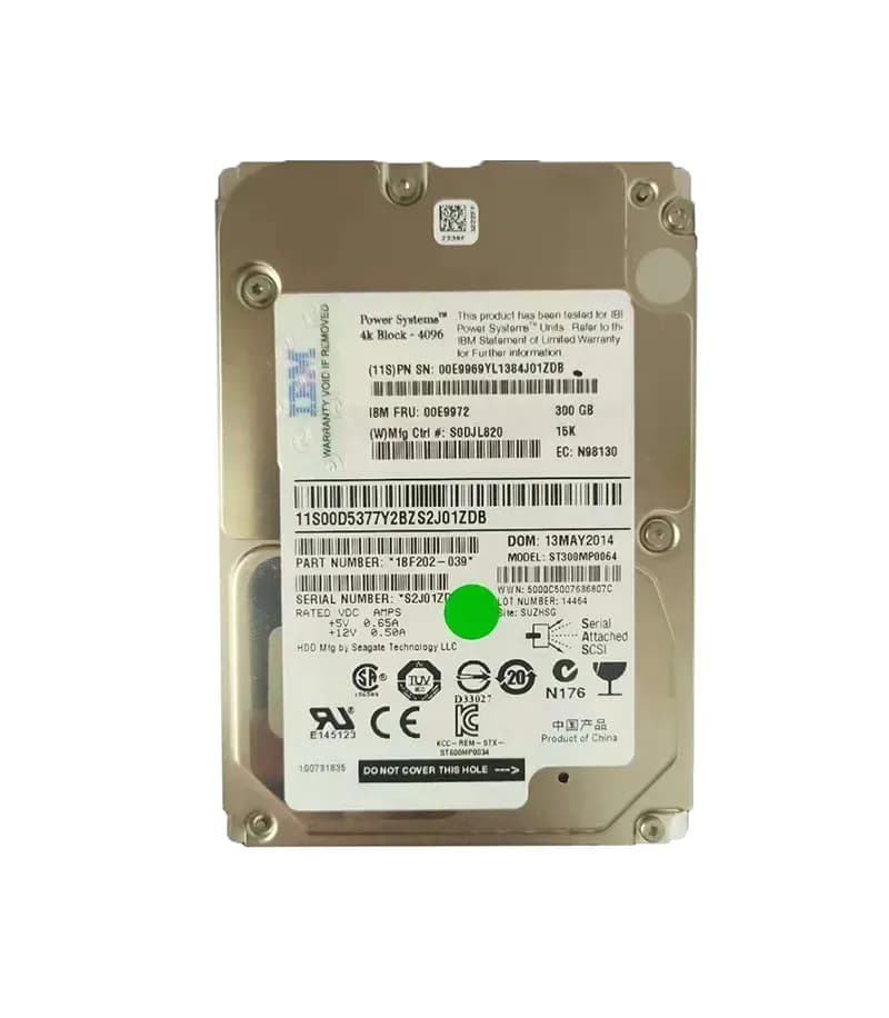 00E9972 - IBM 300GB 15000RPM SAS 6Gb/s 2.5-inch Hard Drive