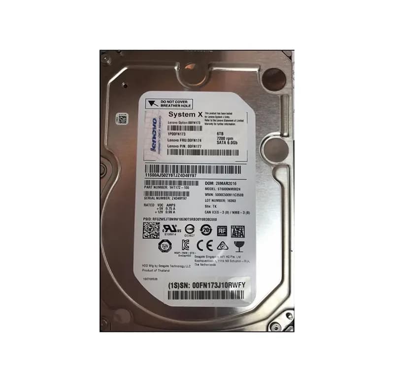00FN174 - IBM 6TB 7200RPM SATA 6Gb/s 3.5-in Hard Drive