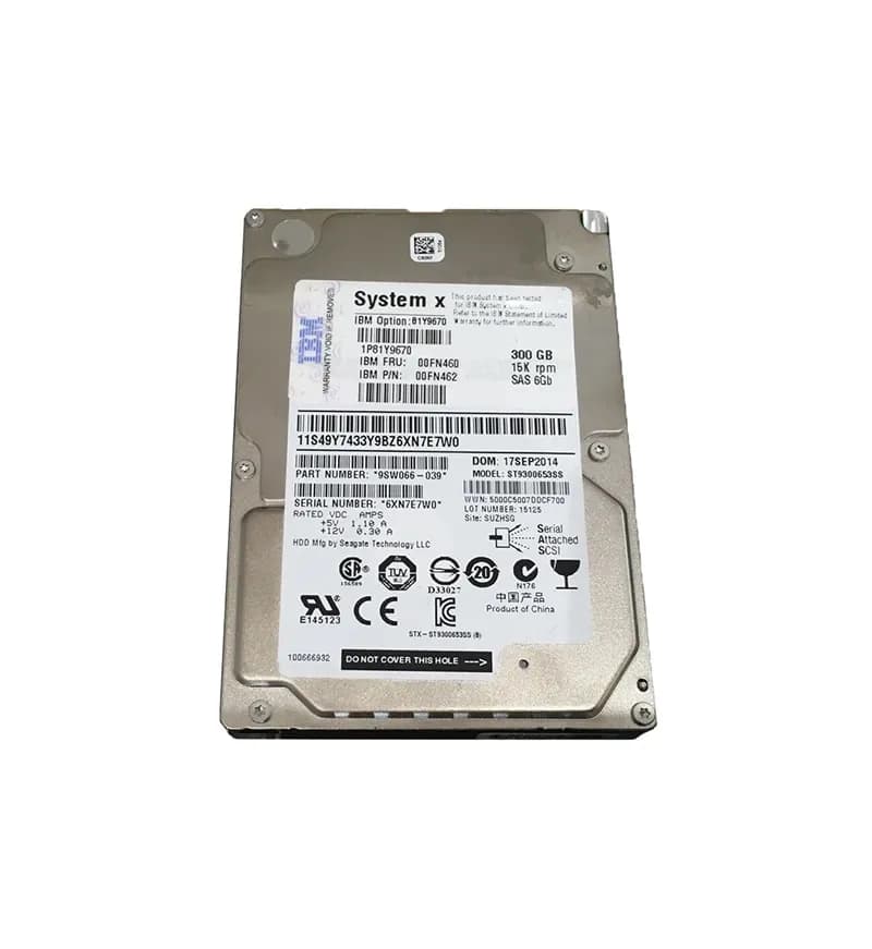 00FN460 - IBM 300GB 15000RPM SAS 2.5-Inch Hard Drive