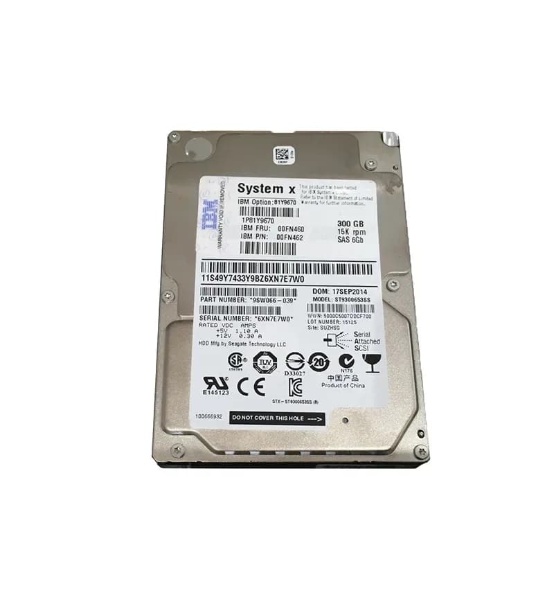 00FN462 - IBM 300GB 15000RPM SAS 6Gb/s Hot Swap 2.5-in HDD