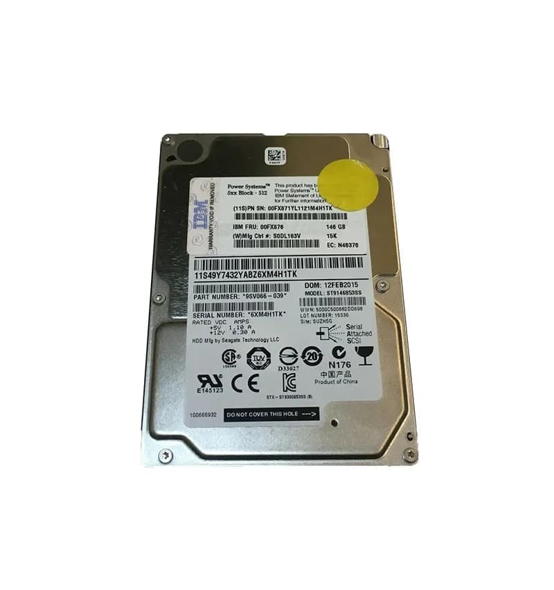 00FX876 - IBM 146GB 15000RPM SAS 6Gb/s 2.5-in Hard Drive