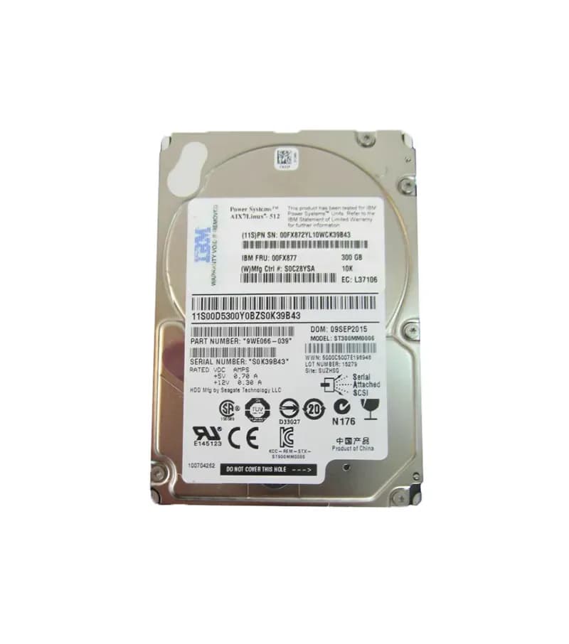 00FX877 - IBM 300GB SAS 2.5-Inch 10000RPM Hard Drive