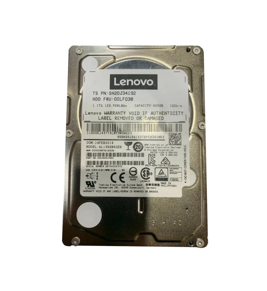 00LF038 - Lenovo 600GB 15000RPM SAS 12Gb/s 2.5-in Hard Drive