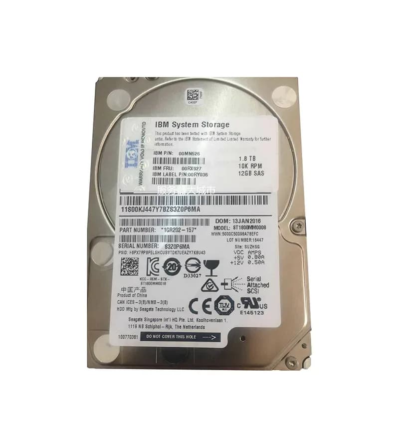 00MN526 - IBM 1.8TB 10000RPM SAS 12Gb/s 2.5-in Hard Drive