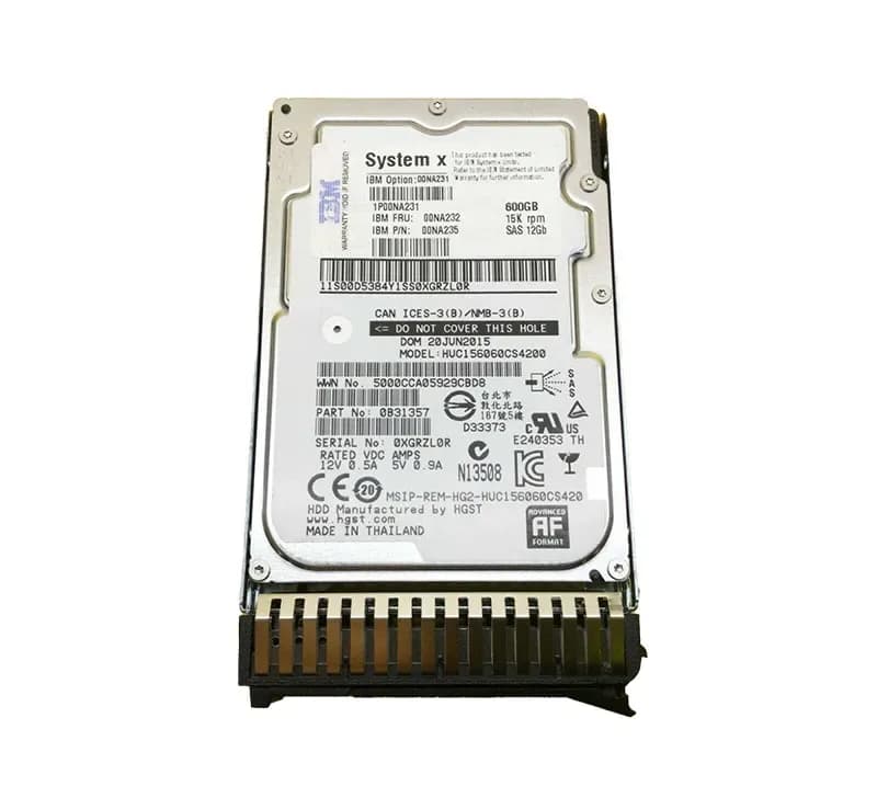 00NA235 - IBM 600GB 15000RPM SAS 12Gb/s 2.5-in Hard Drive