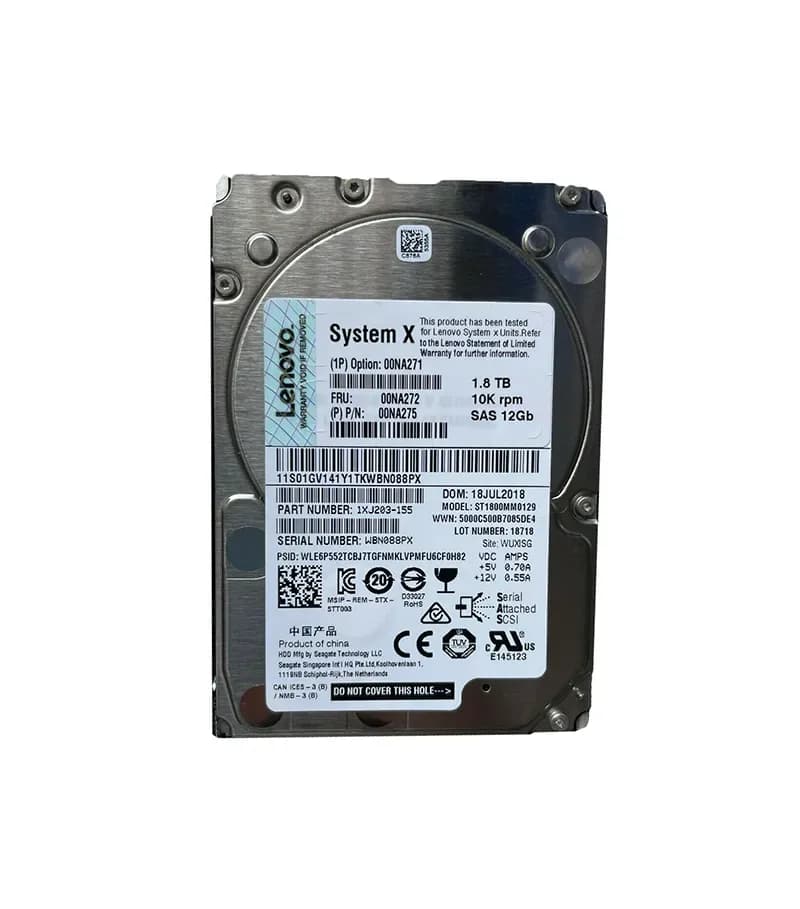 00NA271 - IBM 1.8TB 10000RPM SAS 12Gb/s 2.5-in Hard Drive